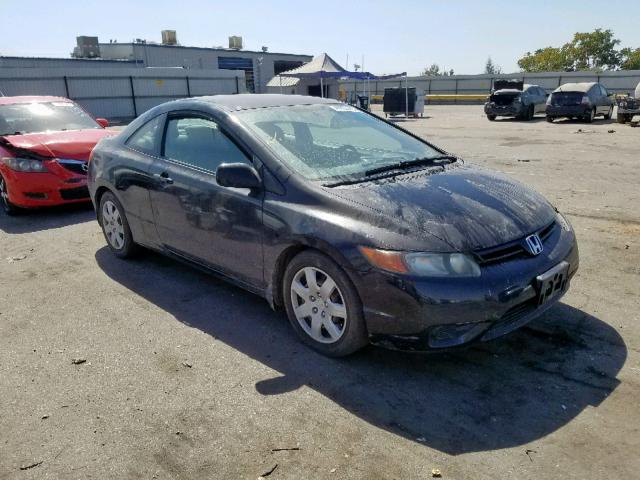 2HGFG12667H585302 - 2007 HONDA CIVIC LX BLACK photo 1