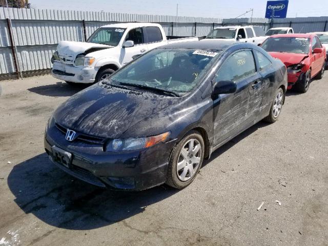 2HGFG12667H585302 - 2007 HONDA CIVIC LX BLACK photo 2