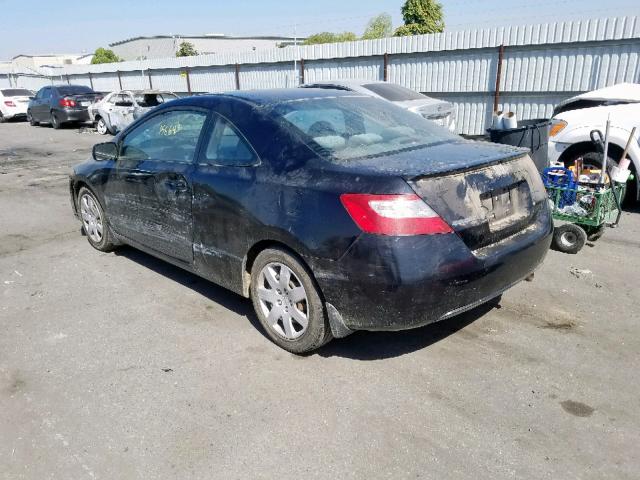 2HGFG12667H585302 - 2007 HONDA CIVIC LX BLACK photo 3