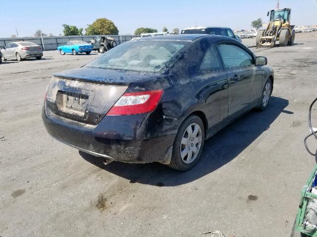 2HGFG12667H585302 - 2007 HONDA CIVIC LX BLACK photo 4