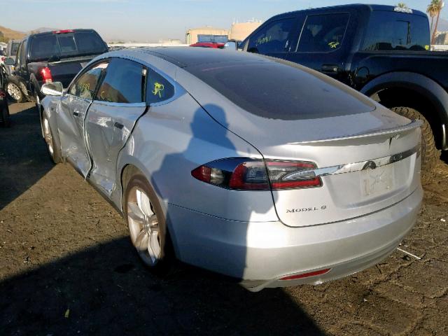 5YJSA1H13EFP40207 - 2014 TESLA MODEL S فضي صورة 3