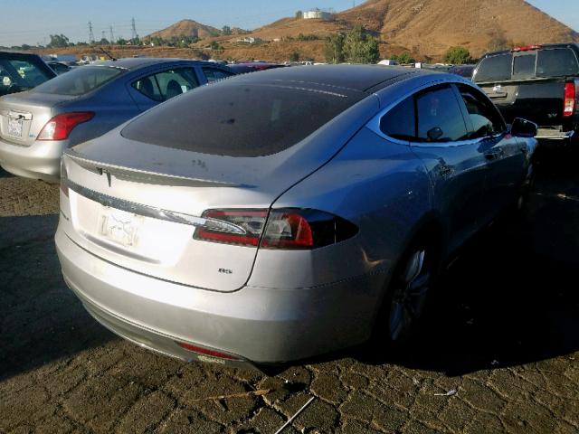 5YJSA1H13EFP40207 - 2014 TESLA MODEL S فضي صورة 4
