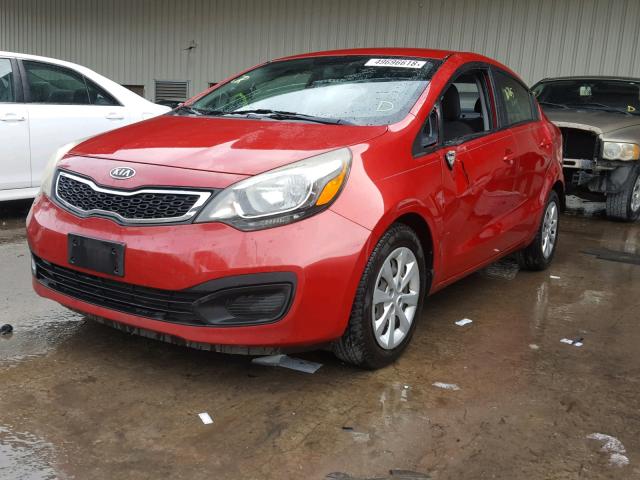 KNADN4A36C6093642 - 2012 KIA RIO EX RED photo 2