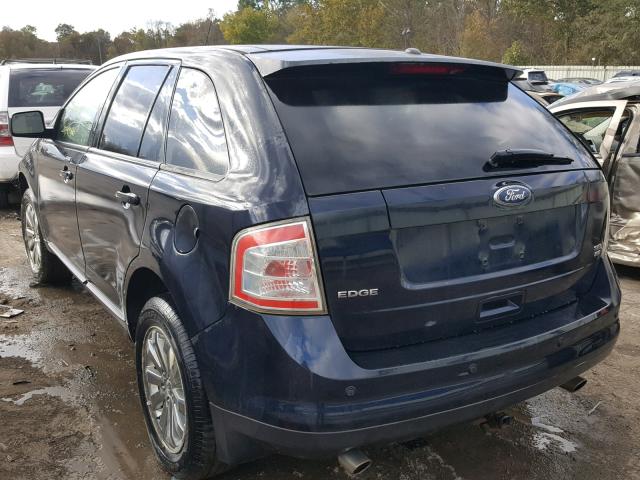 2FMDK48C68BA86373 - 2008 FORD EDGE SEL BLUE photo 3