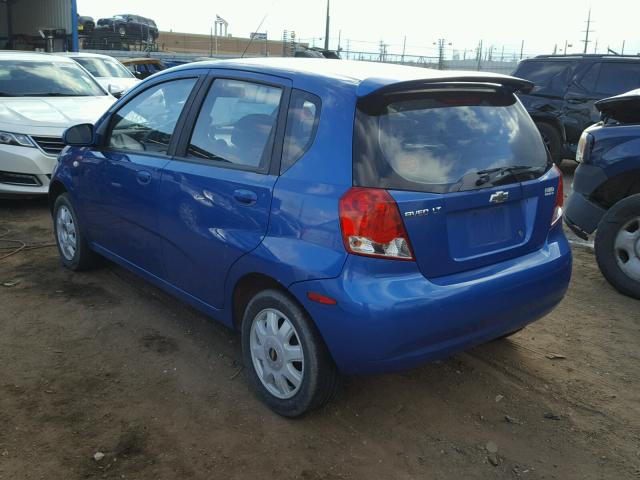 KL1TG62605B387665 - 2005 CHEVROLET AVEO LT BLUE photo 3