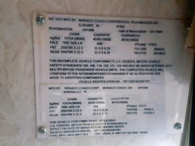 1RF120519X2007391 - 1999 ROADMASTER RAIL DYANASTER TWO TONE photo 10