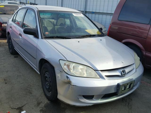 1HGES163X5L011344 - 2005 HONDA CIVIC DX V SILVER photo 1