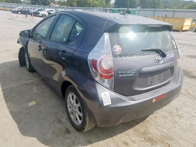 JTDKDTB31C1523399 - 2012 TOYOTA PRIUS C SILVER photo 3