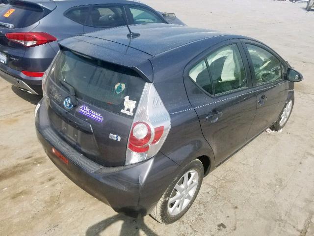 JTDKDTB31C1523399 - 2012 TOYOTA PRIUS C SILVER photo 4