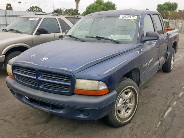 1B7HL2AX51S324083 - 2001 DODGE DAKOTA QUA BLUE photo 2