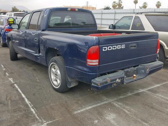 1B7HL2AX51S324083 - 2001 DODGE DAKOTA QUA BLUE photo 3