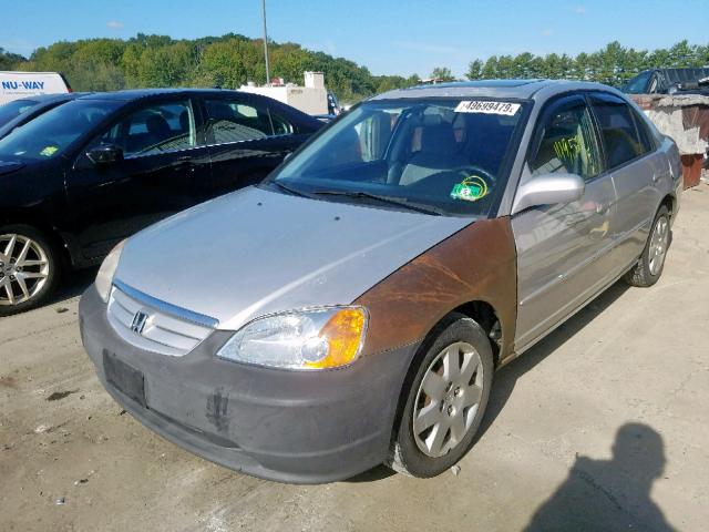 1HGES26761L075352 - 2001 HONDA CIVIC EX SILVER photo 2