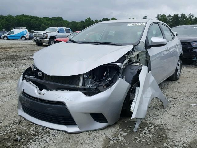 2T1BURHE6FC442457 - 2015 TOYOTA COROLLA L SILVER photo 2