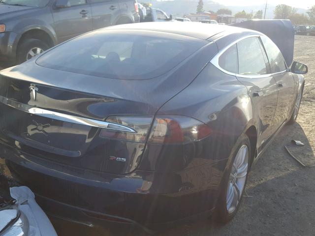 5YJSA1H1XEFP33206 - 2014 TESLA MODEL S BLUE photo 4