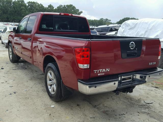 1N6BA07G98N309647 - 2008 NISSAN TITAN XE BURGUNDY photo 3