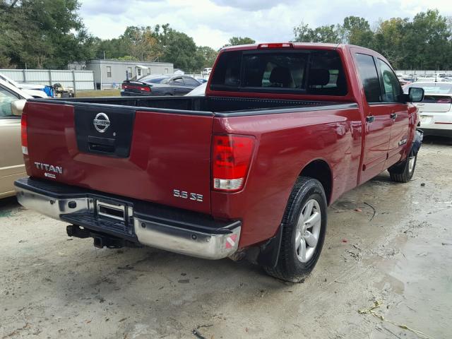 1N6BA07G98N309647 - 2008 NISSAN TITAN XE BURGUNDY photo 4