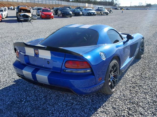 1B3JZ69Z28V200148 - 2008 DODGE VIPER SRT- BLUE photo 4