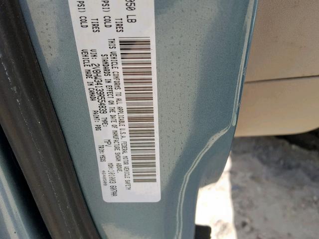 2V8HW34139R554839 - 2009 VOLKSWAGEN ROUTAN SE BLUE photo 10