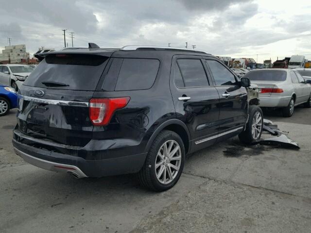 1FM5K7F88HGA35258 - 2017 FORD EXPLORER L BLACK photo 4