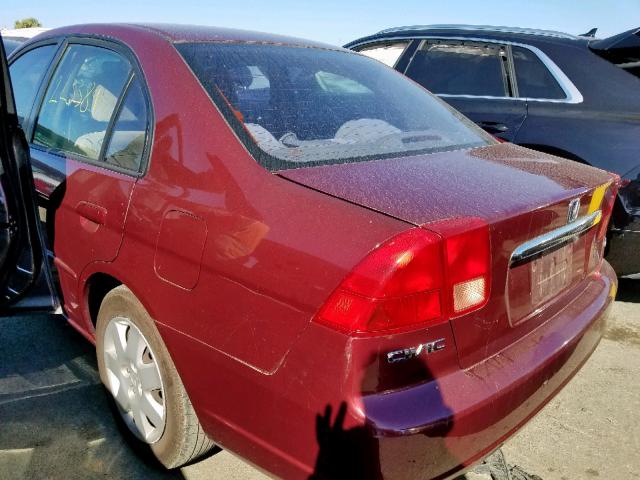 1HGES26822L067677 - 2002 HONDA CIVIC EX MAROON photo 9