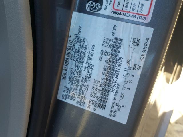 3FADP0L38BR150708 - 2011 FORD FUSION HYB CHARCOAL photo 10