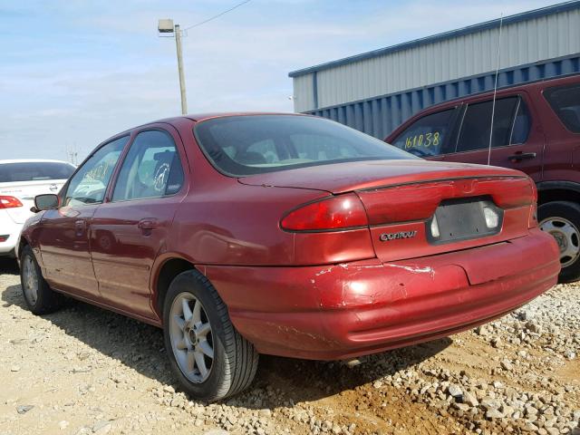 1FAFP6639XK218405 - 1999 FORD CONTOUR SE RED photo 3