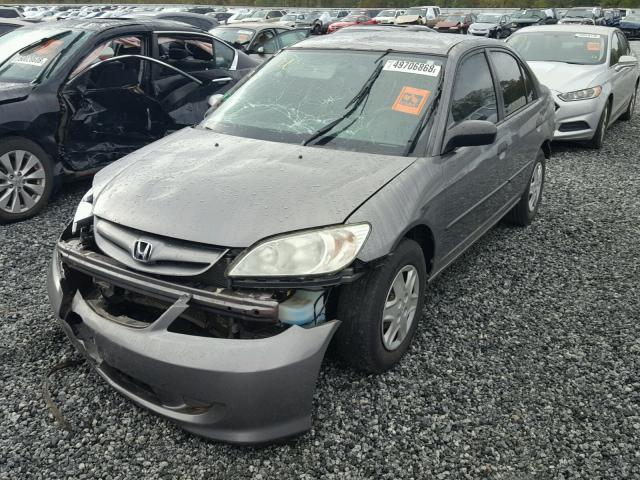 1HGES16355L024440 - 2005 HONDA CIVIC DX V GRAY photo 2