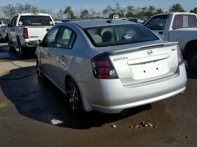 3N1AB6AP1CL707597 - 2012 NISSAN SENTRA 2.0 SILVER photo 3