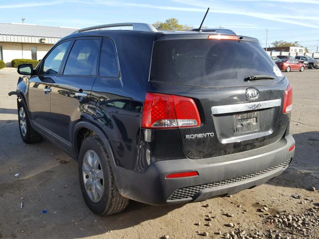 5XYKT4A2XDG402664 - 2013 KIA SORENTO LX BLACK photo 3