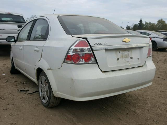 KL1TG5DE3BB249578 - 2011 CHEVROLET AVEO LT WHITE photo 3