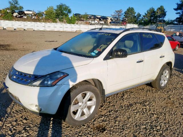 JN8AZ08WX6W502804 - 2006 NISSAN MURANO SL WHITE photo 2