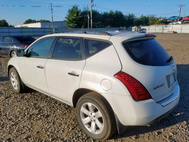 JN8AZ08WX6W502804 - 2006 NISSAN MURANO SL WHITE photo 3