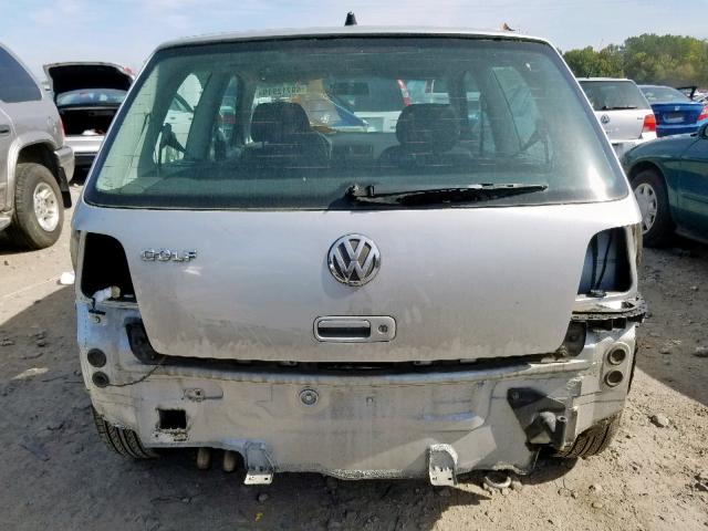 9BWBS61JX14052457 - 2001 VOLKSWAGEN GOLF GL SILVER photo 9