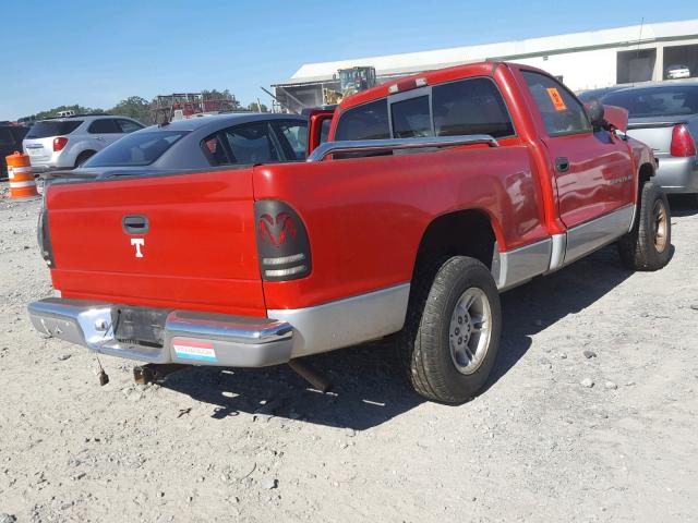 1B7FL26X2VS249588 - 1997 DODGE DAKOTA RED photo 4