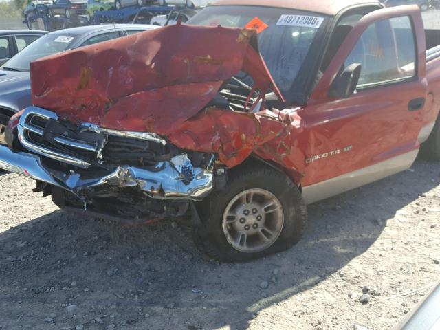 1B7FL26X2VS249588 - 1997 DODGE DAKOTA RED photo 9