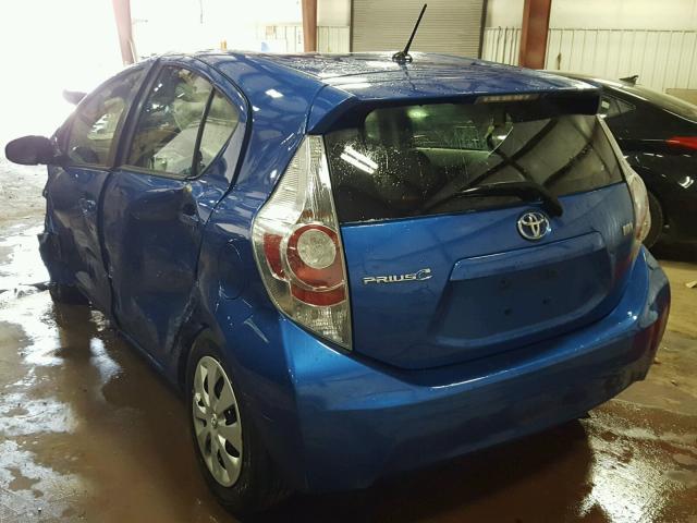 JTDKDTB37C1509152 - 2012 TOYOTA PRIUS C BLUE photo 3