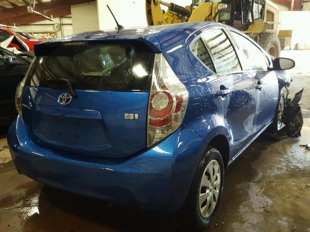 JTDKDTB37C1509152 - 2012 TOYOTA PRIUS C BLUE photo 4