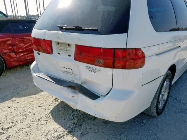 2HKRL186X1H510325 - 2001 HONDA ODYSSEY EX WHITE photo 9