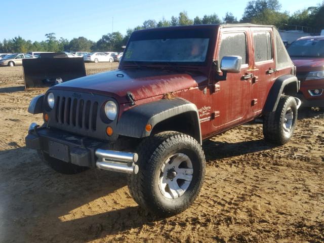 1J4GA39117L182190 - 2007 JEEP WRANGLER X MAROON photo 2