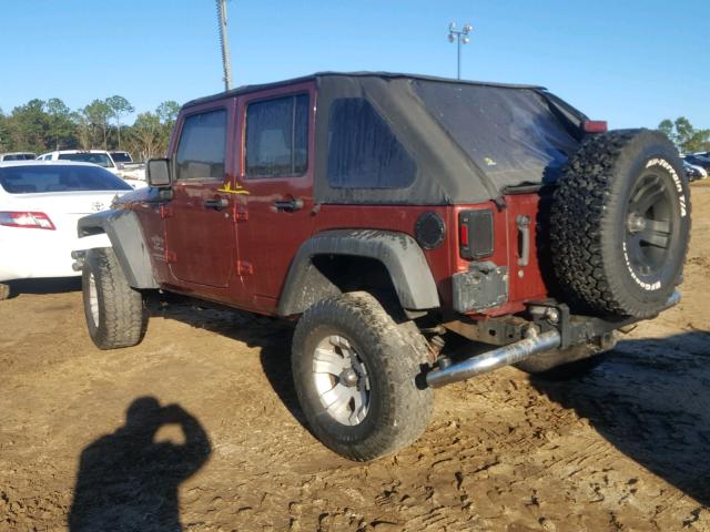 1J4GA39117L182190 - 2007 JEEP WRANGLER X MAROON photo 3