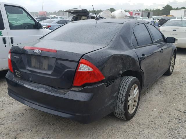 3FAHP0GA8CR349107 - 2012 FORD FUSION S BLACK photo 4