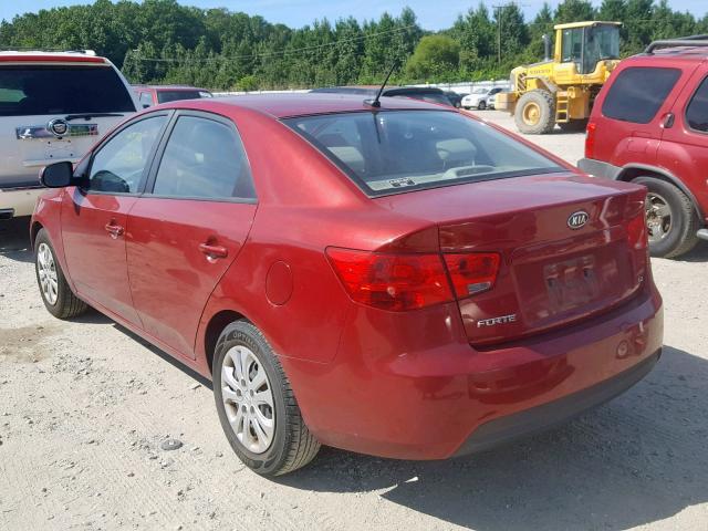 KNAFU4A23B5365250 - 2011 KIA FORTE EX RED photo 3