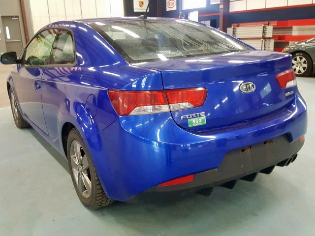 KNAFU6A29C5599504 - 2012 KIA FORTE EX BLUE photo 3