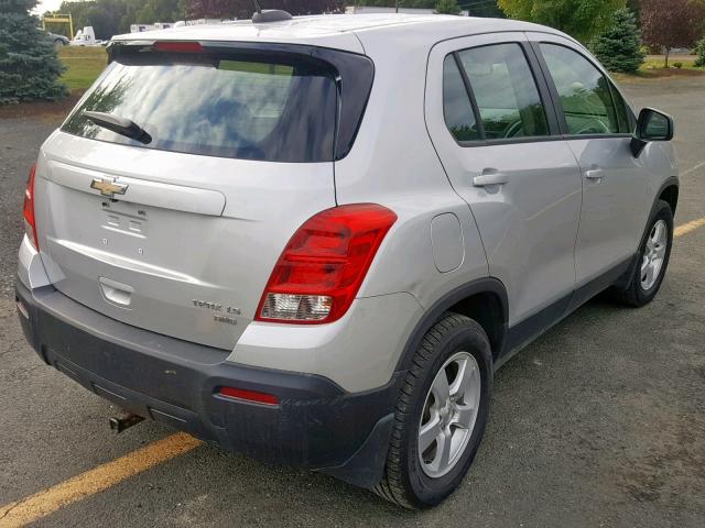 KL7CJPSBXFB073775 - 2015 CHEVROLET TRAX 1LS SILVER photo 4