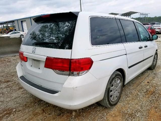 5FNRL3H25AB068335 - 2010 HONDA ODYSSEY LX WHITE photo 4