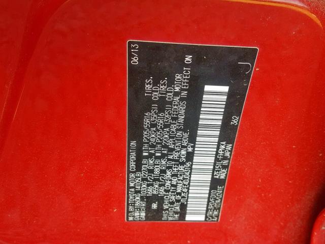 JTLZE4FE4DJ043196 - 2013 TOYOTA SCION XB წითელი ფოტო 10