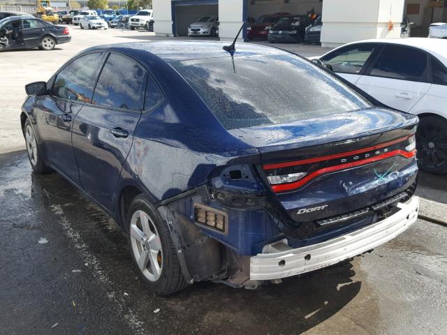 1C3CDFBB8FD351909 - 2015 DODGE DART SXT BLUE photo 3