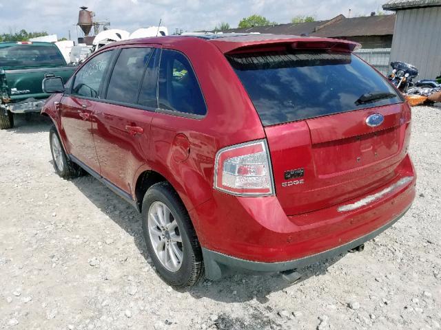 2FMDK48C07BA72127 - 2007 FORD EDGE SEL RED photo 3