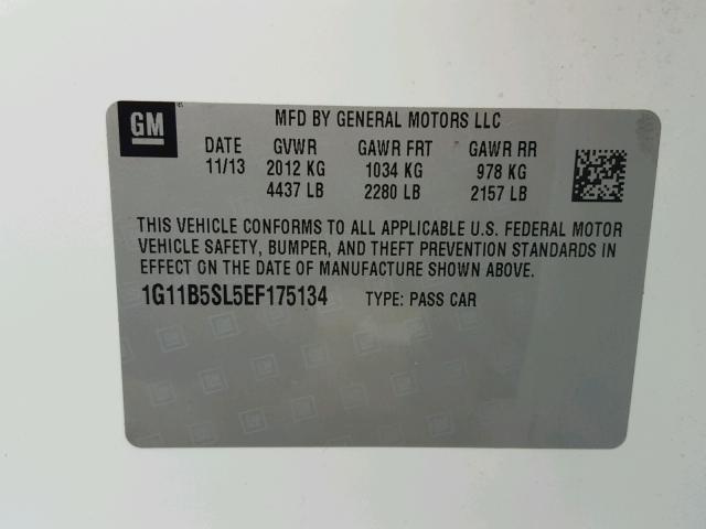 1G11B5SL5EF175134 - 2014 CHEVROLET MALIBU LS Ağ foto 10