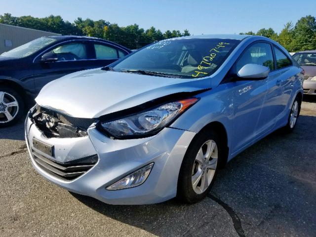 KMHDH6AEXDU008091 - 2013 HYUNDAI ELANTRA CO BLUE photo 2